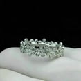thumbnail image 2 of 1.50Ct Round Cut Simulated Diamond Women's Pretty Flower Eternity Engagement Band Ring 925 Sterling Silver 14K White Gold Plated, 2 of 4