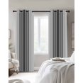 thumbnail image 3 of Gray Vertical Stripes Blackout Curtains, Light Blocking Print Window Curtains, Retro Simple Neutral Abstract Lines Thermal Insulated Window Drapes for Living Room 2 Panels, 55"W x 39"L, 3 of 9