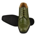 thumbnail image 2 of LIBERTYZENO Mens Ankle Boots Genuine Leather Lizard Print Dress Shoes, Olive, 2 of 7