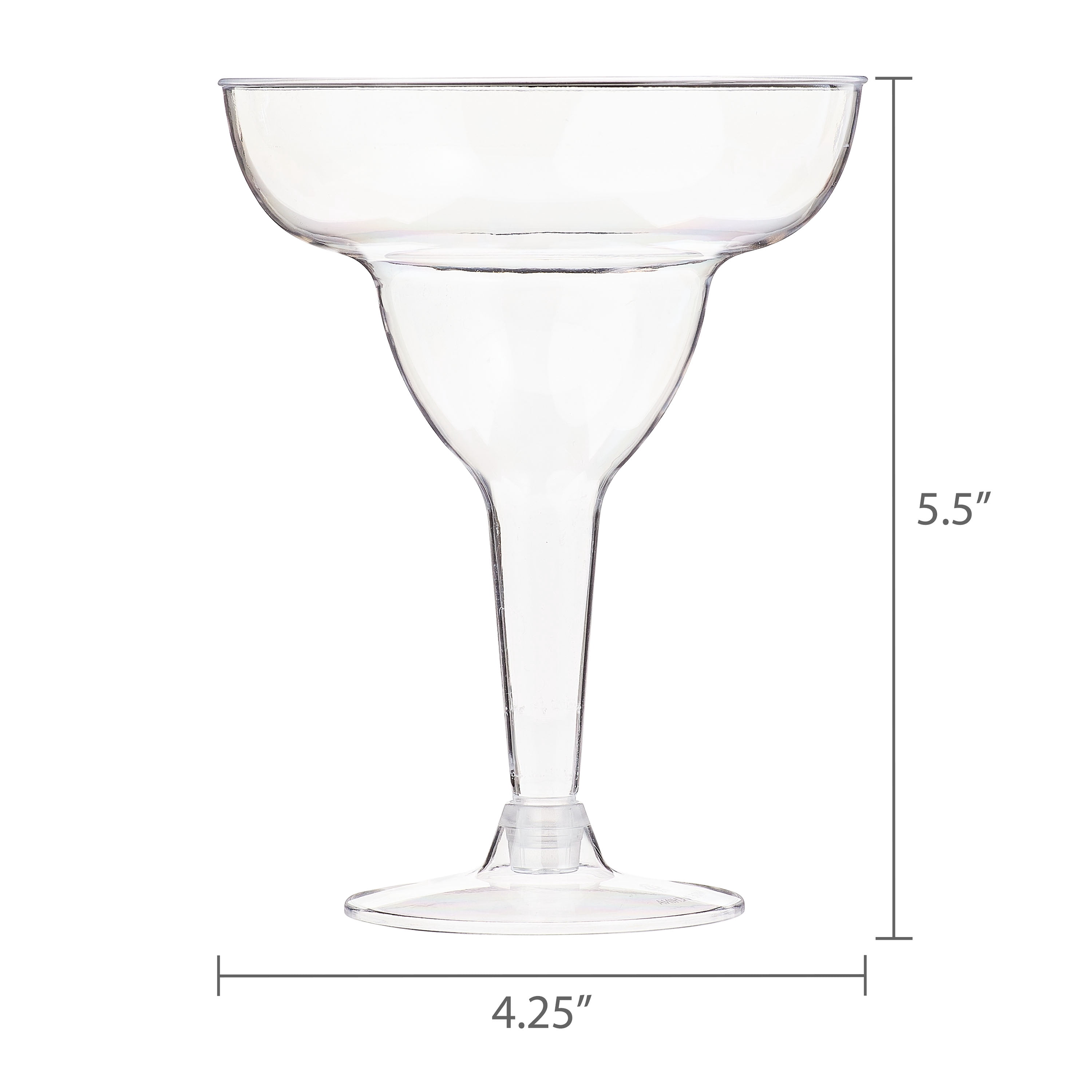 8 Count, 10.8 FL OZ, 5.7 x 4.4 IN Clear Plastic Margarita Glasses, by Way To Celebrate