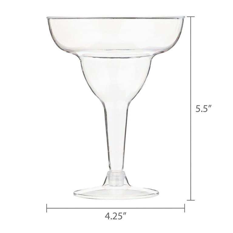 Clear Plastic Margarita Glasses, 10.8 FL OZ, 8 Pieces, by Way To Celebrate