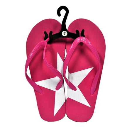 

Womens Flip Flops Pink Star Size 7