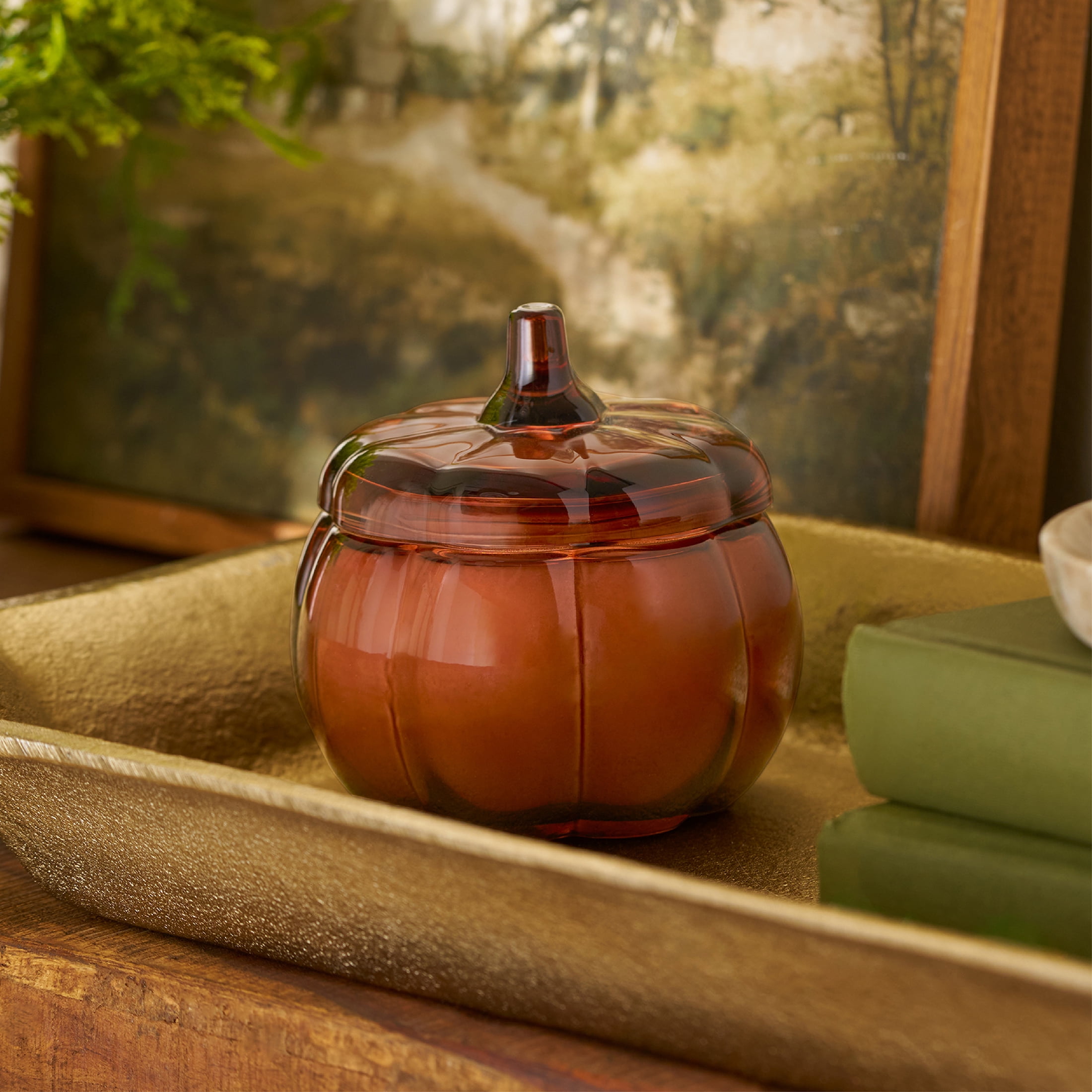 Better Homes & Gardens 5 oz Glass Pumpkin Jar Candle, Farm Apple Pumpkin