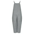 thumbnail image 6 of ABATAB Women's Casual Loose Overalls Jumpsuits One Piece Sleeveless Rompers Wide Leg Long Pant Rompers with Pockets, 6 of 7