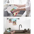 thumbnail image 5 of Puerto Rican Flag Kitchen Dish Towels for Drying Dishes Set of 2, Vintage Country Truck Flowers Blue Beige Waffle Weave Microfiber Hand Tea Bathroom Towels Quick Dry & Absorbent Towel 12x12, 5 of 7