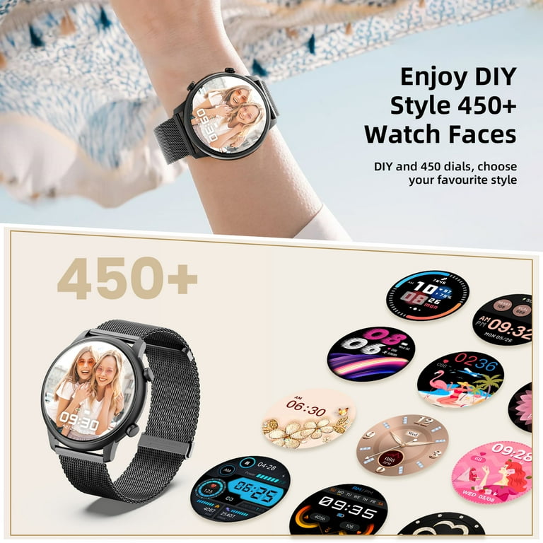 【大値下げ】HEARINGMARATHON+ENGLISHJOURNAL2012 Mingdaln Women's 1.39'' HD Smartwatch, Fitness Tracker, Call