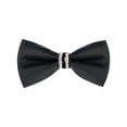 thumbnail image 1 of INSPIRAR CHIC Corbata de moño preatado para hombres con decoración de strass, corbatas brillantes para bodas elegantes, negra 1, 1 of 4