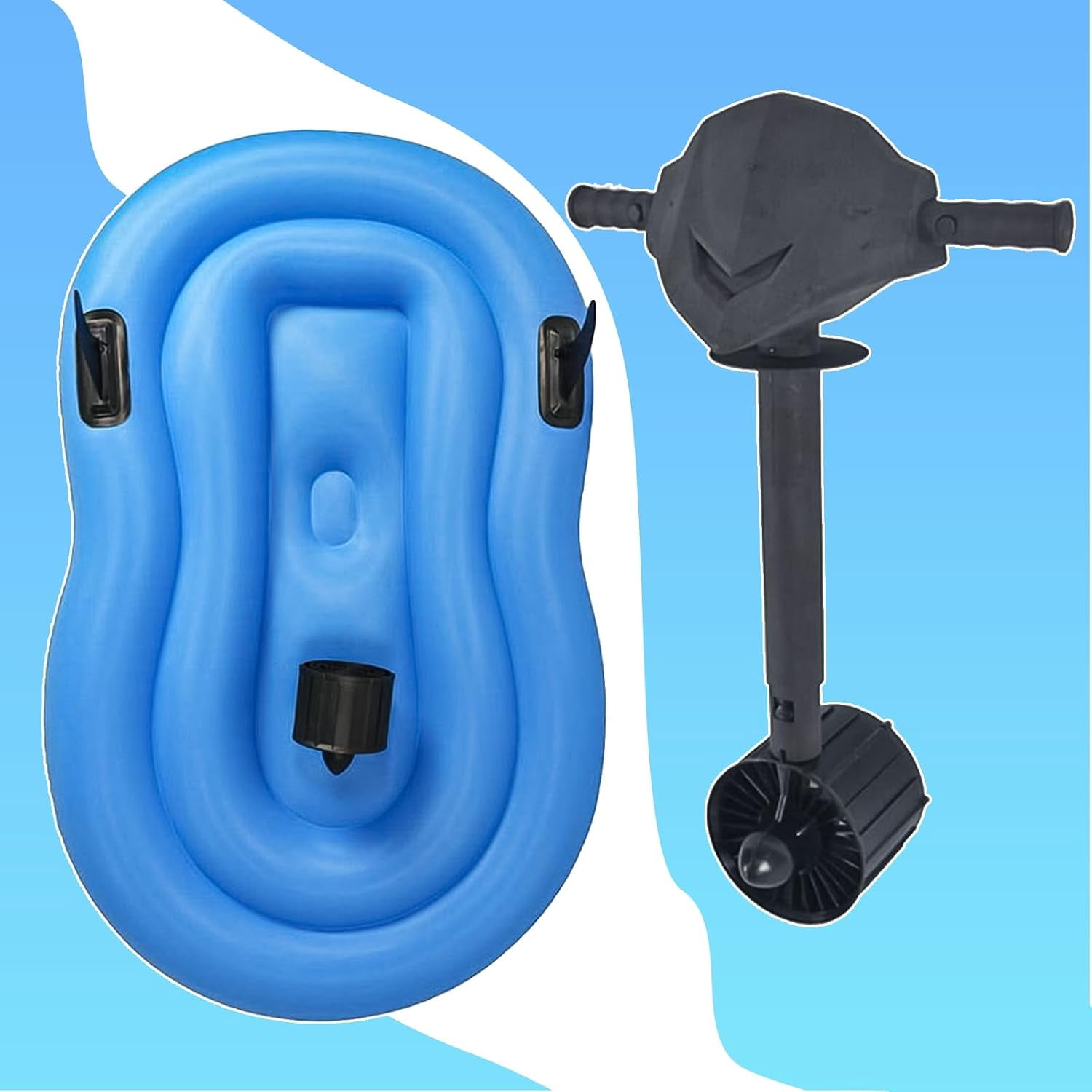 Inflatable Jet Ski with Motor, 2026 New Upgraded Electric Inflatable Water Scooter, 0.88m/s Speed, 30-60 Mins Runtime,Inflatable Jet Boat for Adults Sea Diving Swimming Equipment