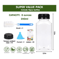 thumbnail image 6 of 12Pcs 8oz Plastic Juice Bottles with Tamper Evident Caps, Reusable Clear Juice Containers with Labels, Funnel and Brush, 6 of 7