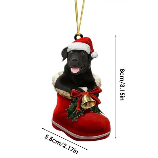 Decoraciones Del Árbol de Navidad Lindo Acrílico Perro Colgante 5.5x8x3cm, Ornamentos Del Árbol de Navidad Regalo de Decoración Festiva para los Amantes de las Mascotas