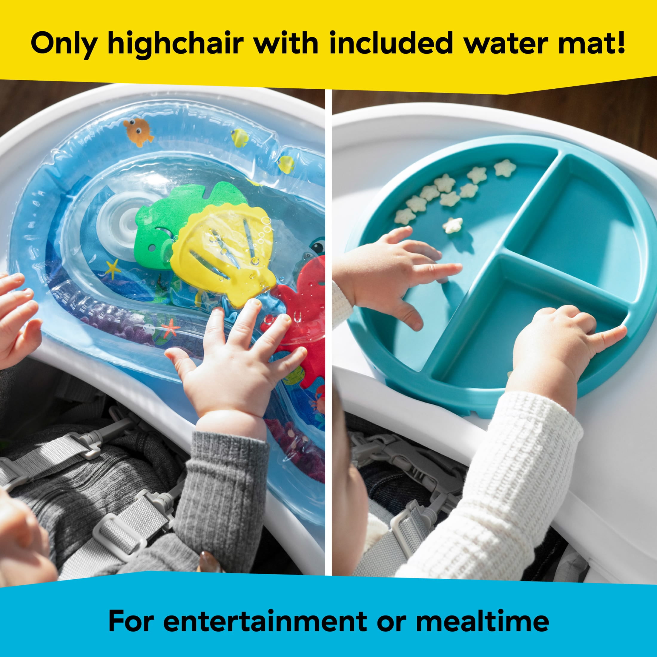 Baby Einstein Ocean Explorers Snack & Splash Compact Folding High Chair, Ages 6 Months and Up, Unisex