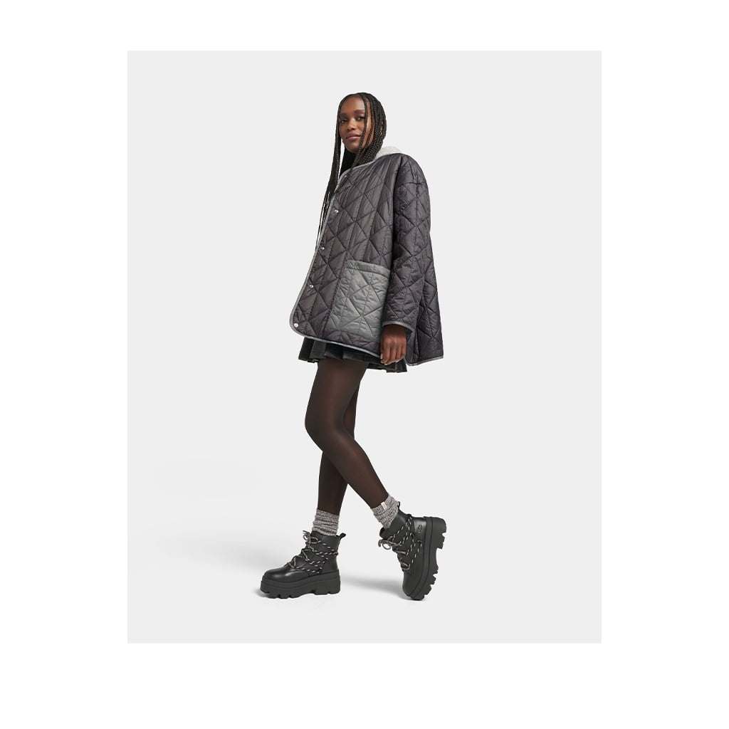 Ugg Women s Brisbane Lace Up in Black 9 US Walmart