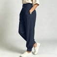 thumbnail image 4 of Rrxhxhs Harem Pants for Women Plus Size Solid Color High Waist Double Button Loose Casual Joggers with Pockets, 4 of 9