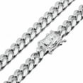 thumbnail image 3 of Men's Silver Gold Stainless Steel Curb Cuban Link Miami Chain Necklace Bracelet, 3 of 9
