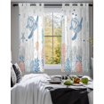 thumbnail image 3 of Ocean Sea Turtle Sheer Curtains 54 Inch Length 2 Panels Set for Living Room/Bedroom, Summer Coastal Beach Starfish Corals Kitchen Curtains Grommet Semi-Sheer Curtains Window Treatments 42"x54"x2, 3 of 7