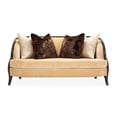 thumbnail image 3 of Michael Amini Malibu Crest Chenille Loveseat - Honey/Dark Espresso, 3 of 15