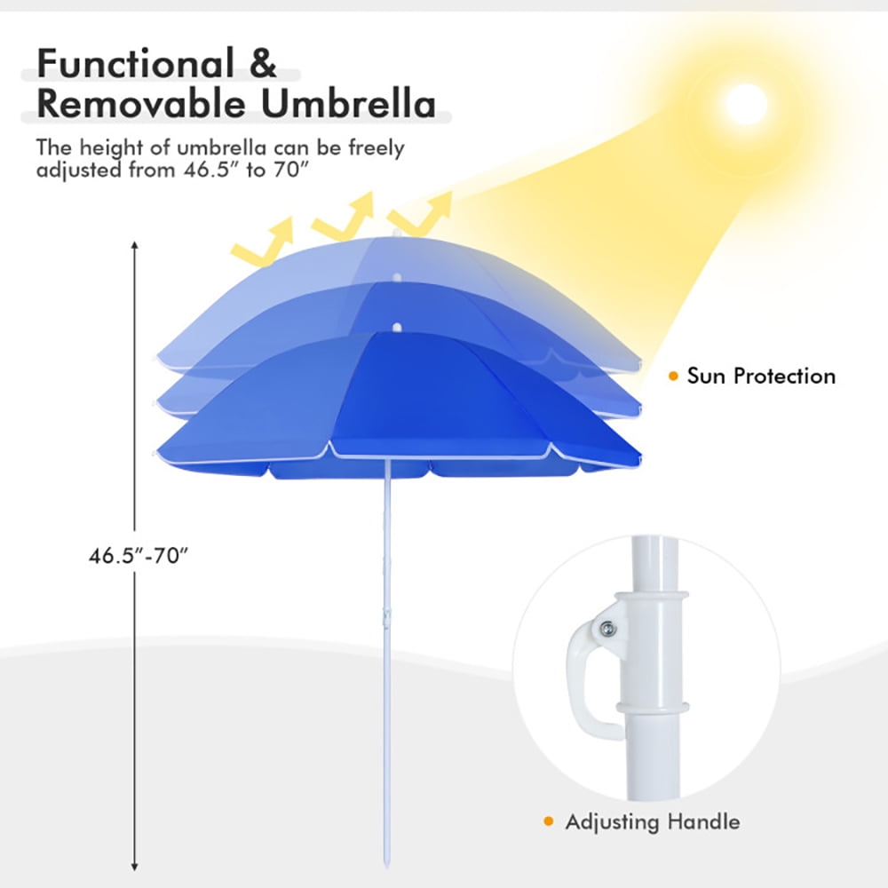 Aimee Lii Portable Folding Picnic Double Chair with Umbrella, Double Camping Chairs for Adults, Blue Aimee Lii Portable Folding Picnic Double Chair with Umbrella, Double Camping Chairs for Adults, Blue