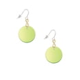 thumbnail image 2 of Delight Jewelry Acrylic 1" Disc Lime Green Imitation Pearl Gold Tone Infinity French Earrings, 2 of 4