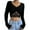 Black, variant on HUITKMM Women's Shirts Women's Crop Top V Neck Crop Top Long Sleeve T Shirt Cropped Long Sleeve Shirt with Lace