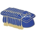 thumbnail image 1 of OULII 10Pcs Happy Graduation Card Graduation Cap Shaped Blue Paper Card, 1 of 4