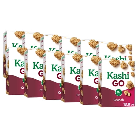 (12 pack) Kashi GO Breakfast Cereal, Vegan Protein, Fiber Cereal, Cinnamon Crunch, 13.8oz Box (1 Box)