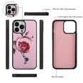thumbnail image 5 of for iPhone 13 Pro Wallet Case - Magnetic Detachable Back Case with RFID Blocking Card Holder, Hand Strap & Crossbody Strap, Floral Flower PU Leather Flip Cover Case for Women Girls, Pink, 5 of 13