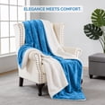 thumbnail image 4 of Imperial Rooms Sherpa Blanket Twin Size, 2-Pack – Soft Plush Microfiber with Cozy Sherpa Fleece, Warm Lightweight Blanket for Twin Bed, 60 x 80 Inches, Light Blue, 4 of 7