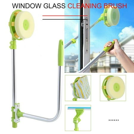 U Shape Telescopic High-rise Window Mirror Cleaning Glass Cleaner Dust ...
