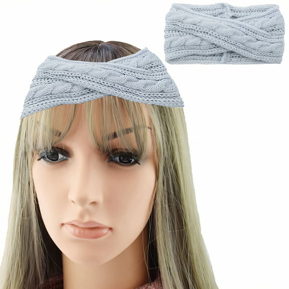 TELOLY Headbands for Women,Yarn Hair Scarf,Headbands for Women Trendy,Silver