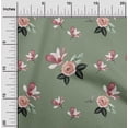 thumbnail image 2 of oneOone Georgette Viscose Olive Green Fabric Floral Quilting Supplies Print Sewing Fabric By The Yard 42 Inch Wide, 2 of 4