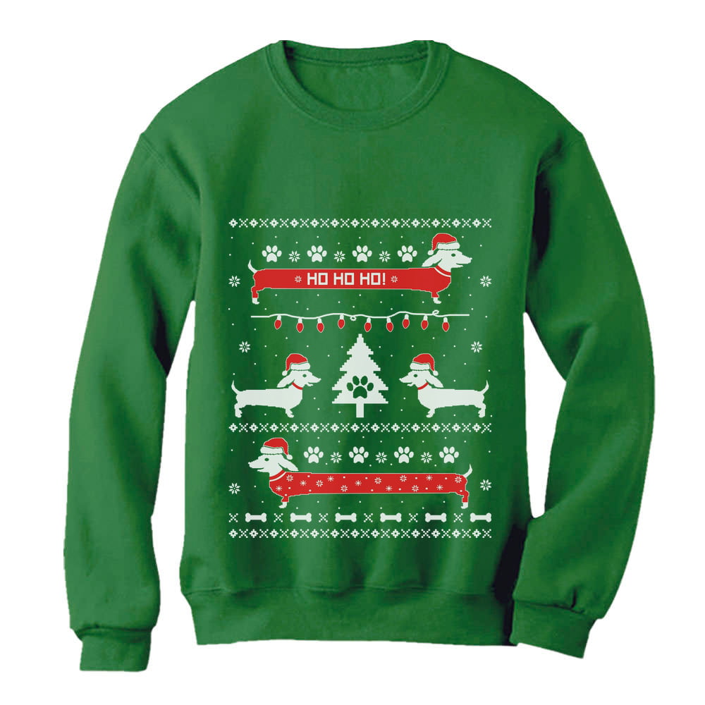 Tstars - Funny Dachshund Snow Ho Ho Ho Ugly Christmas Sweater Women ...