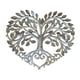 thumbnail image 4 of Decoración de pared de metal con forma de pájaro y árbol, escultura artística de corazón, decoración rústica versátil para pared. Plata, 4 of 9