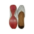 thumbnail image 3 of Silver Zari Punjabi Jutti For Women Handmade Shoes Designer Jutti Ethnic Flat Flip Flops Shoes US 10 / EURO 42, 3 of 5