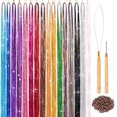 thumbnail image 1 of Kit de oropel para el cabello de 16 colores, 48 pulgadas, 3300 hebras, extensiones de cabello de oropel, oropel para el cabello de hadas para Navidad, Halloween, fiesta de cosplay, reflejos del cabell, 1 of 3