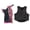Black with Pink, variant on Western Horse Bull Riding Safety Leather Protective Vest & Rodeo Chaps Combo