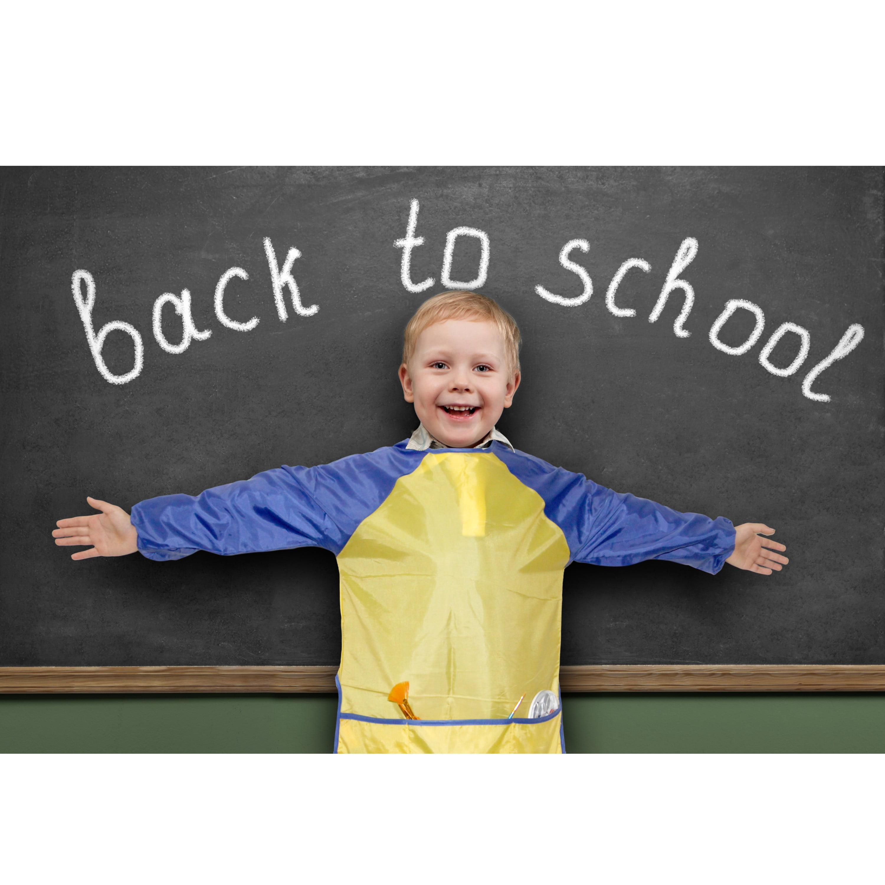 32-XL Children Waterproof Artist Painting Aprons Long Sleeve with Pockets Black Leopard Plie Kids Art Smocks