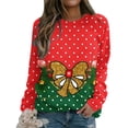 thumbnail image 2 of Gibobby Sudadera con cremallera Mujer Navidad Imprimir Sudadera To largo Sudadera Casual blusas Temperamento Pullover (Verde, S), 2 of 5