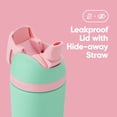 thumbnail image 3 of Owala Kid's Flip 14 oz. Insulated Stainless Steel Water Bottle - Teal/Pink, 3 of 4
