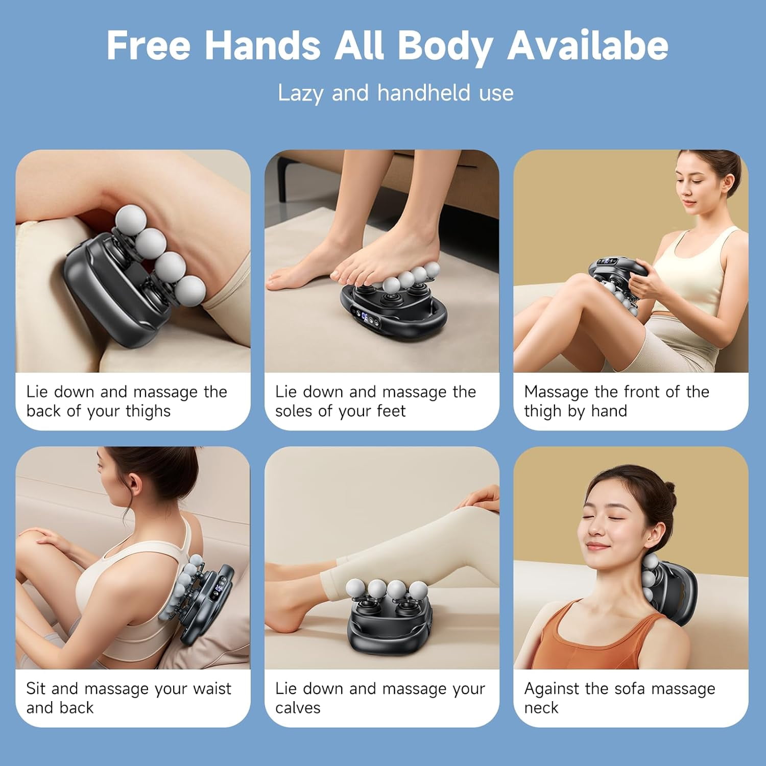 SLUMLOVE 16-Head Massage Gun, Deep Tissue Muscle Massager with 3 Modes & 30 Intensity Levels, Percussion Massage Gun for Back, Neck, Shoulders, Legs and Body Pain Relief
