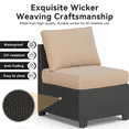 thumbnail image 3 of Clouddwell 7-Piece Outdoor Patio Set, 8-Inches Widen Armrest, All-Weather Wicker Sectional with Fire Table, Coffee Table, Beige, 3 of 5