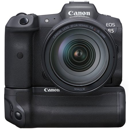 Canon EOS R5 Full Frame Mirrorless Camera Bundle with Canon RF 24-105mm F4 L IS USM Zoom Lens 4147C013 + Canon BG-R10 Battery Grip 4365C001