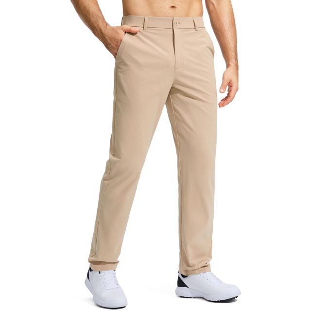 Pantalones de golf Pudolla Stretch Work Dress para hombre, color caqui, 30 cm de ancho x 30 cm de largo