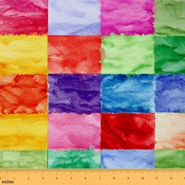 Homewish Rainbow Plaid Grid Fabric by the Yard 3 Yard,Modern Geometric Desgin Sewing Fabric,Modern Minimalist Aesthetic Room Decor Fabric by the Yard For Girls,Super Cozy Room Decor