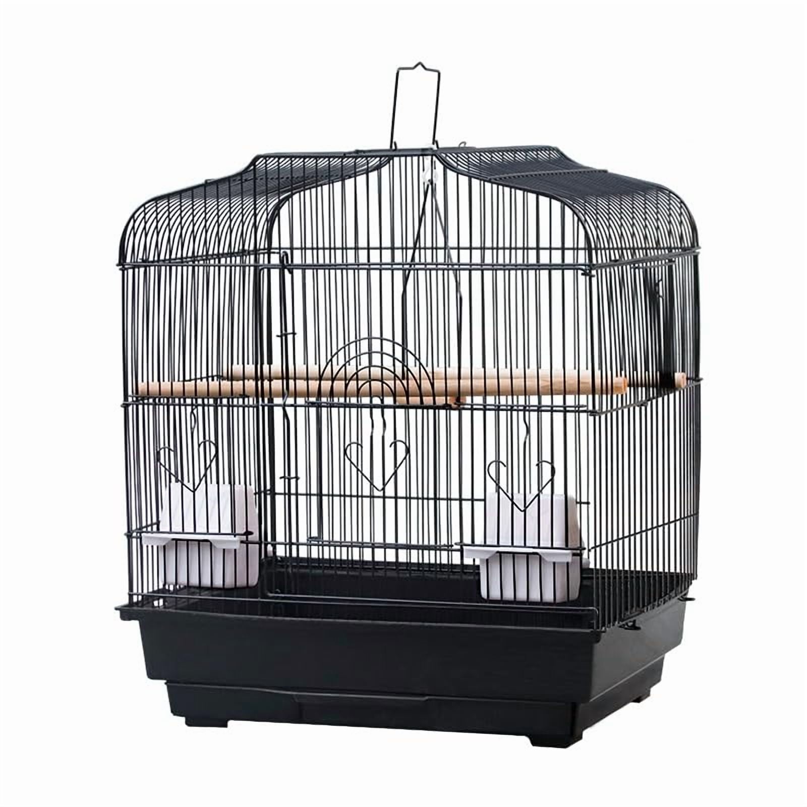 Gaderth 20.5 Inch Portable Bird Travel Cage, with 2 Perches, Pull-Out Tray, Food Container, Small Medium Birdcage for Parakeets, Cockatiels, Canaries, Lovebirds, Budgies, Conures, Parrot Carrier