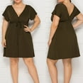 thumbnail image 2 of Women's Short Sleeve Kimono Style Deep V Neck Casual Summer Dress M 4XL Plus Size, 2 of 2