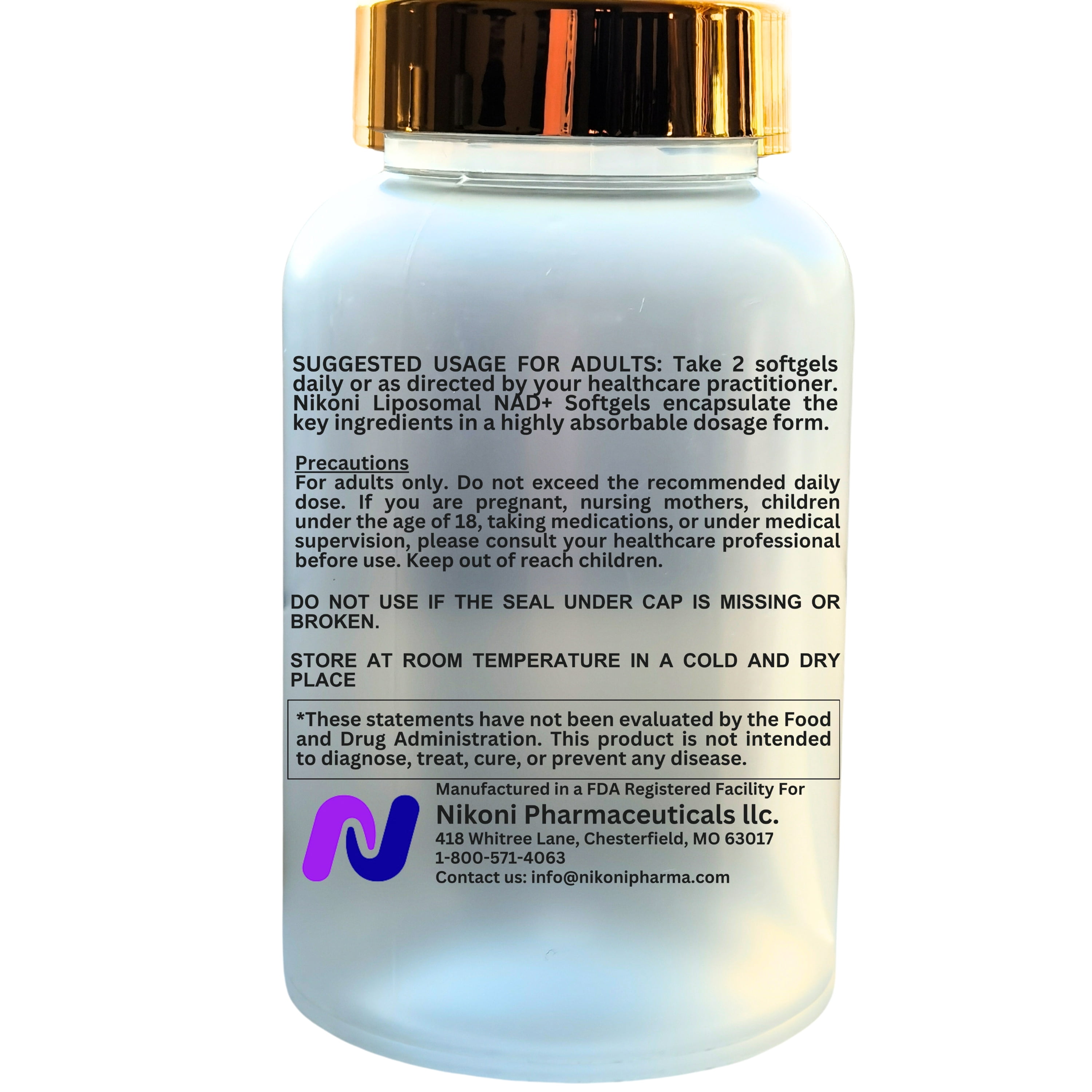 Nikoni Liposomal NAD+ 2000 mg Supplement with Betaine, Supports Energy & Healthy Aging, 240 Softgels