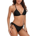thumbnail image 1 of BeautyIn Women's Two Pieces Bikini Swimsuits Padded Top Tie Side Triangle Bathing Suit, 1 of 6