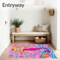 thumbnail image 3 of ODIKA 8'x10' Machine Washable Non-Slip Area Rug, Cheerful Nautical Cartoon Sea Life Hook with Mermaid Touch High Traffic Rug, Pink, 726024, 3 of 7