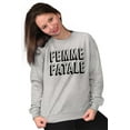 thumbnail image 5 of Femme Fatale Girly Rude Sassy Cute Women Crewneck Sweatshirt Brisco Brands L, 5 of 6