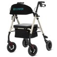 thumbnail image 1 of Andador todoterreno ELENKER con ruedas no neumáticas de 8", asiento y respaldo acolchados con esponja y estructura totalmente ajustable para personas mayores, color champán, 1 of 5